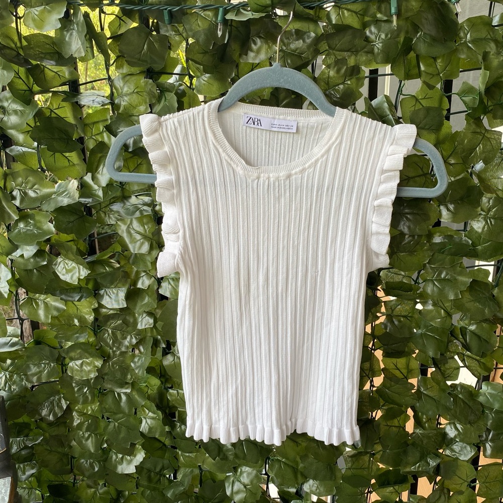 White Ribbed Top